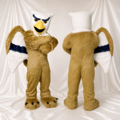 Hibou à ailes déployées Costume de mascotte intégral pour adultes Événements scolaires