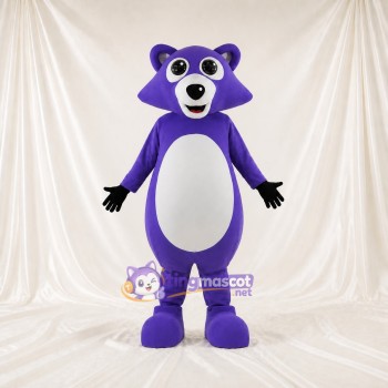 Purple Raccoon Mascot Costume Full Body for Adults School Events