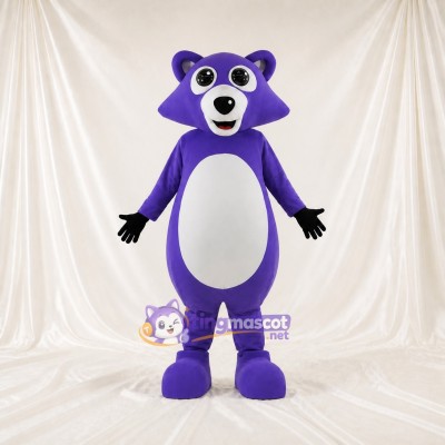 Purple Raccoon Mascot Costume Full Body for Adults School Events