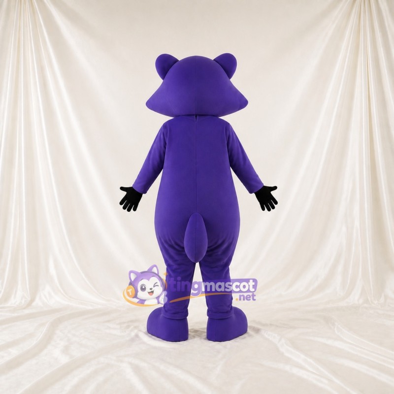 Purple Raccoon Mascot Costume Full Body for Adults School Events