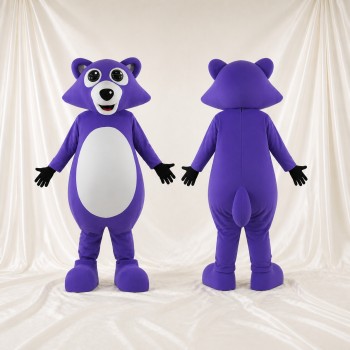 Purple Raccoon Mascot Costume Full Body for Adults School Events