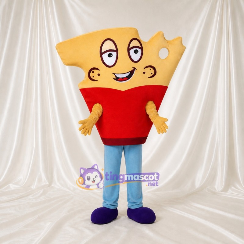 Yellow Cheese Wedge Mascot Costume Full Body for Adults Food Events
