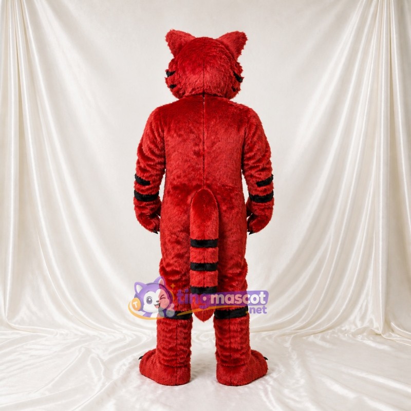 Red Wildcat Mascot Costume Full Body for Adults Sports Events