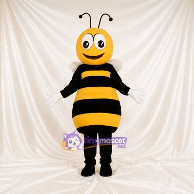 Yellow Striped Rounded Bee Mascot Costume Full Body for Adults School Events