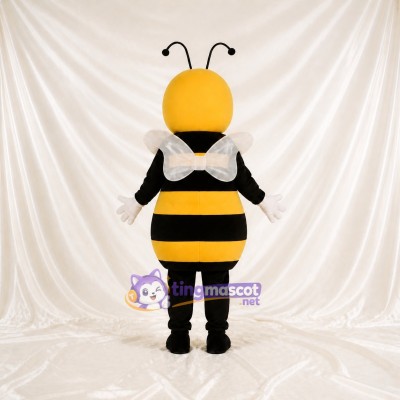 Yellow Striped Rounded Bee Mascot Costume Full Body for Adults School Events