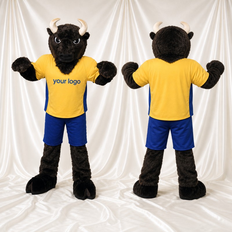 Bison Athlete Mascot Costume Full Body for Adults Sports Events