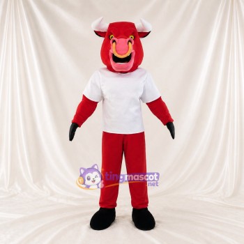 Bold Red Bull Mascot Costume Full Body for Adults Sports Events