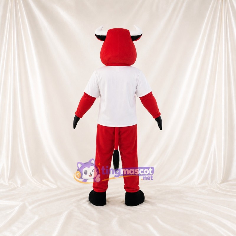 Bold Red Bull Mascot Costume Full Body for Adults Sports Events