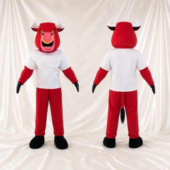 Bold Red Bull Mascot Costume Full Body for Adults Sports Events