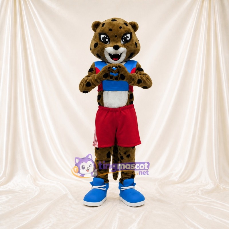 Léopard Athlète Costume de mascotte intégral pour adultes Événements sportifs