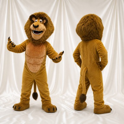 Mane Framing Lion Mascot Costume Full Body for Adults Zoos