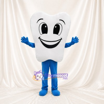 Smiling Tooth Tooth Mascot Costume Full Body for Adults School Events