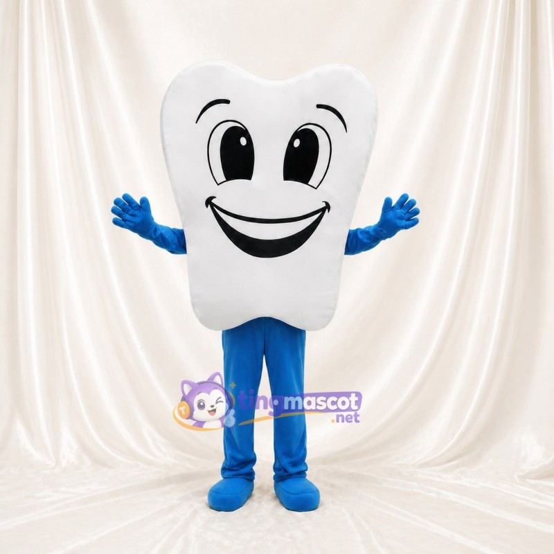 Smiling Tooth Tooth Mascot Costume Full Body for Adults School Events