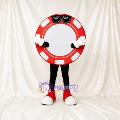 Poker Chip Mascot Costume Full Body for Adults Events