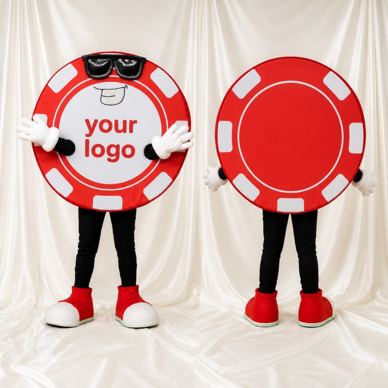 Poker Chip Mascot Costume Full Body for Adults Events