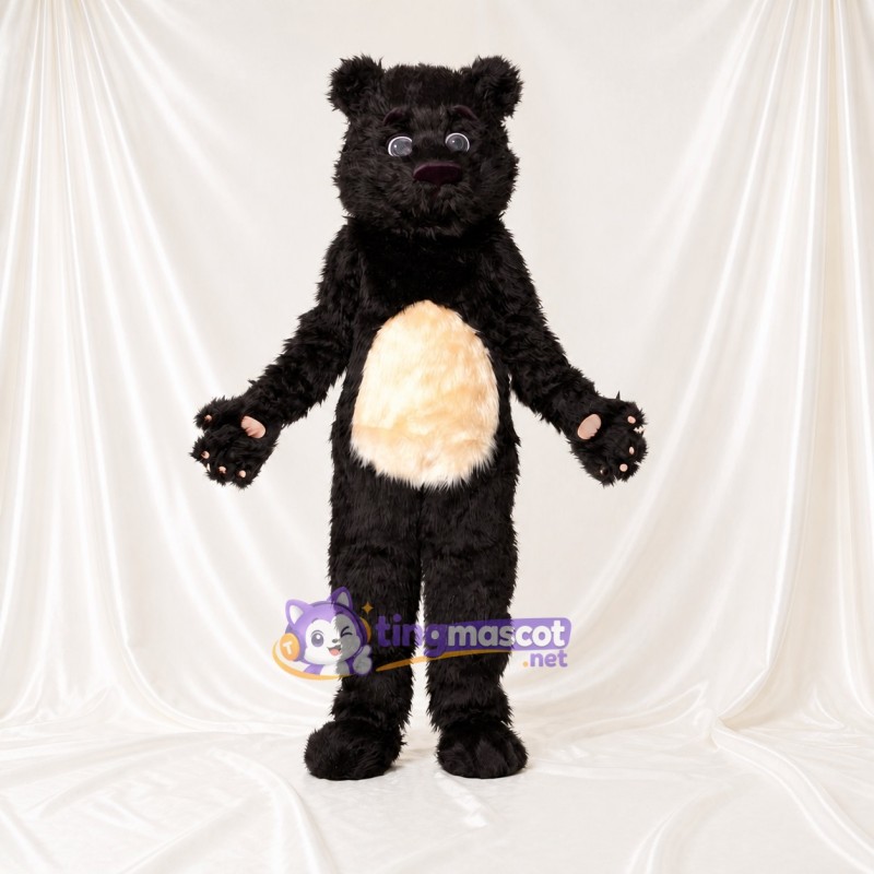 Contrasting Cream Bear Mascot Costume Full Body for Adults School Events