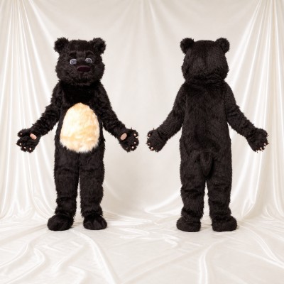 Contrasting Cream Bear Mascot Costume Full Body for Adults School Events