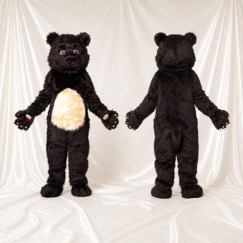 Contrasting Cream Bear Mascot Costume Full Body for Adults School Events