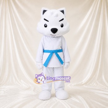 Chat de Karaté Costume de mascotte intégral pour adultes Arts Martiaux