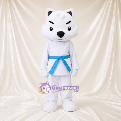 Chat de Karaté Costume de mascotte intégral pour adultes Arts Martiaux