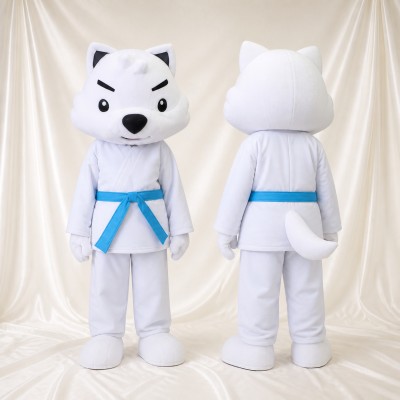 Chat de Karaté Costume de mascotte intégral pour adultes Arts Martiaux