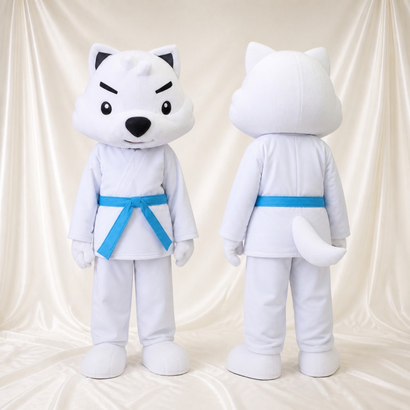 Chat de Karaté Costume de mascotte intégral pour adultes Arts Martiaux