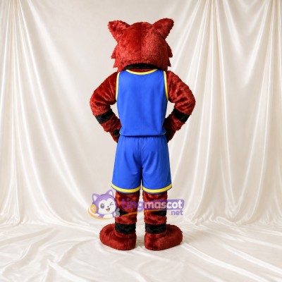Athlète Chat Sauvage Rouge Costume de mascotte intégral pour adultes Événements sportifs