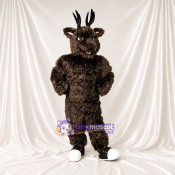 Branching Antlers Moose Mascot Costume Full Body for Adults School Events