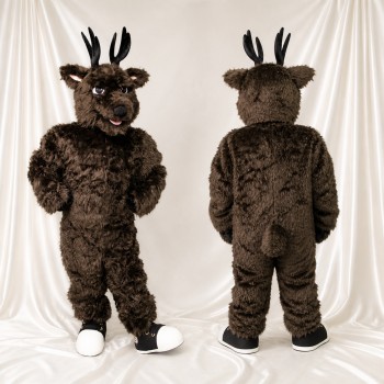 Branching Antlers Moose Mascot Costume Full Body for Adults School Events