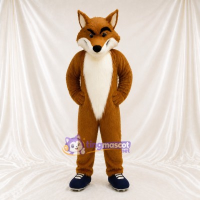Long White Fox Mascot Costume Full Body for Adults School Events