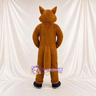 Long White Fox Mascot Costume Full Body for Adults School Events