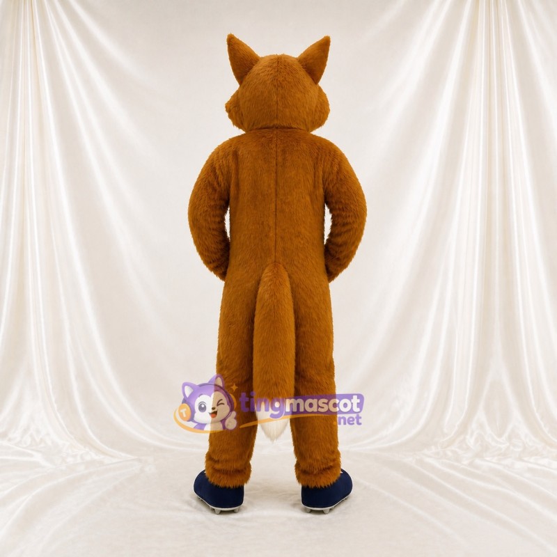Long White Fox Mascot Costume Full Body for Adults School Events