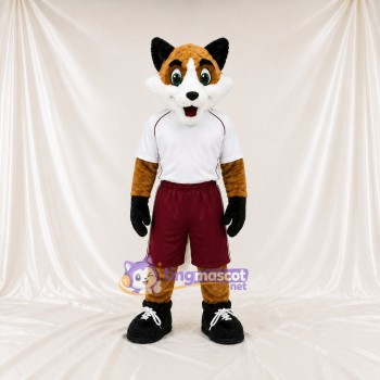Costume de mascotte renard orange athlète intégral pour adultes – événements sportifs