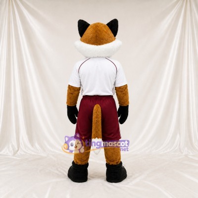 Costume de mascotte renard orange athlète intégral pour adultes – événements sportifs