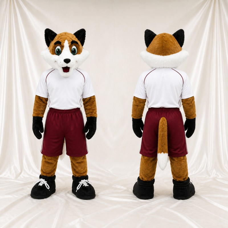 Costume de mascotte renard orange athlète intégral pour adultes – événements sportifs