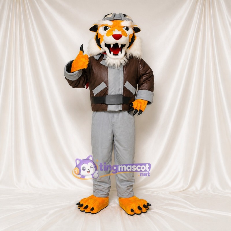 Tiger Warrior Mascot Costume Full Body for Adults School Events