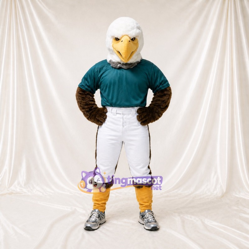 Hooked Yellow Bald Eagle Mascot Costume Full Body for Adults Sports Events