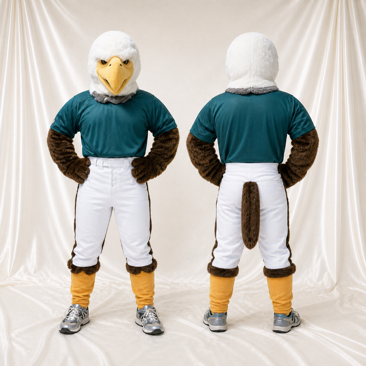 Hooked Yellow Bald Eagle Mascot Costume Full Body for Adults Sports Events Hooked Yellow Bald Eagle Mascot Costume Full Body for Adults Sports Events