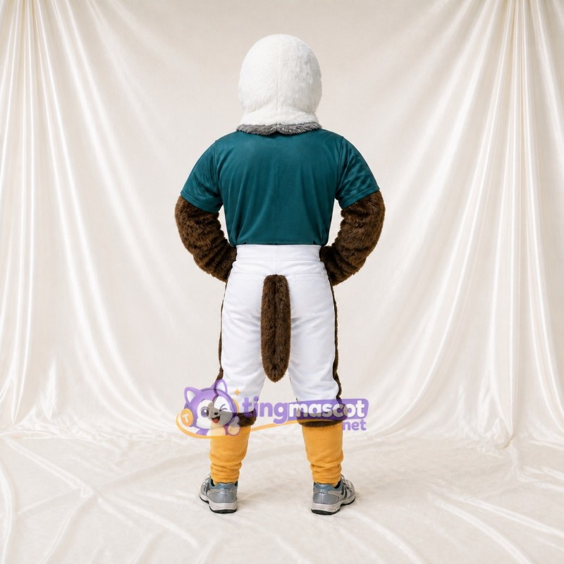 Hooked Yellow Bald Eagle Mascot Costume Full Body for Adults Sports Events