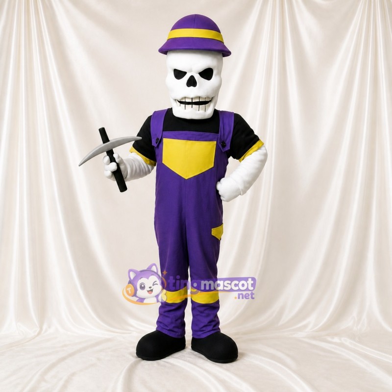 Skeleton Worker Mascot Costume Full Body for Adults School Events