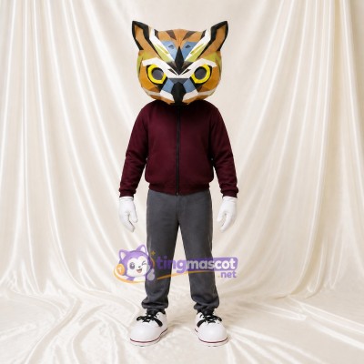 Angular Multicolor Owl Mascot Costume Full Body for Adults School Events