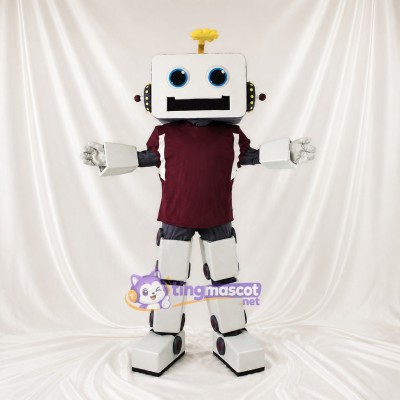 Boxy Mechanical Robot Mascot Costume Full Body for Adults Tech Events