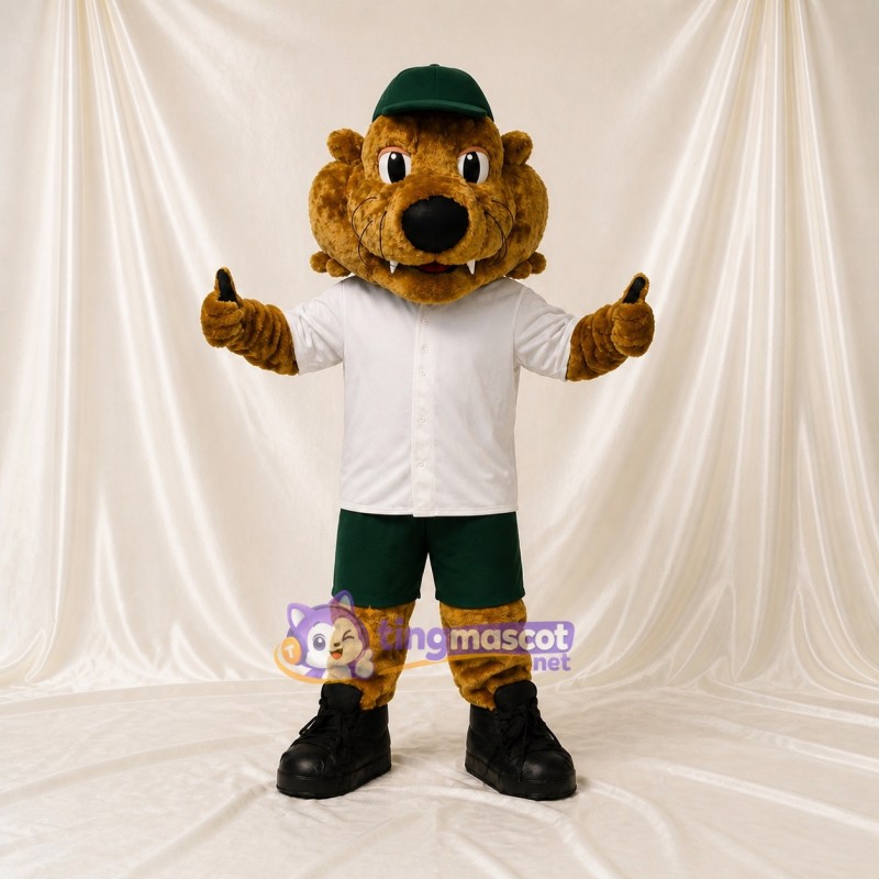Brown Wildcat Athlete Mascot Costume Full Body for Adults Sports Events