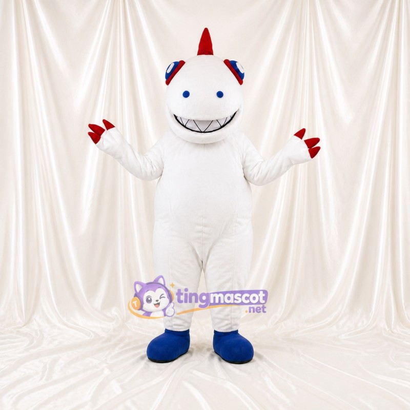 White Unicorn Mascot Costume Full Body for Adults School Events