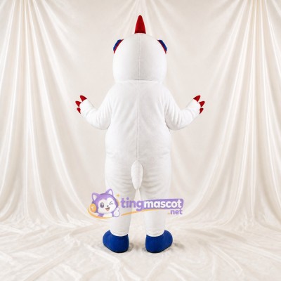 White Unicorn Mascot Costume Full Body for Adults School Events