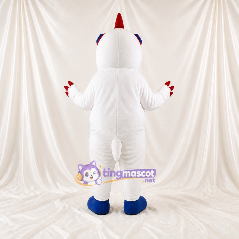 White Unicorn Mascot Costume Full Body for Adults School Events