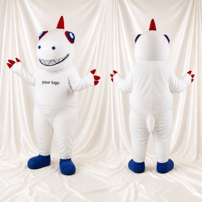 White Unicorn Mascot Costume Full Body for Adults School Events