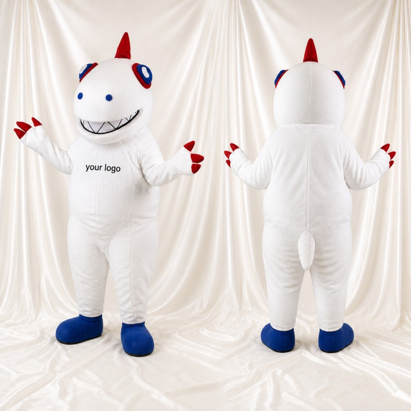White Unicorn Mascot Costume Full Body for Adults School Events