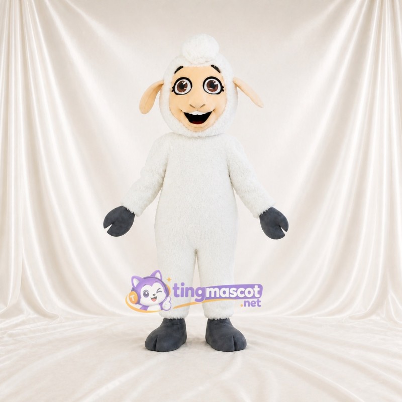 Soft Fleece Sheep Mascot Costume Full Body for Adults Food Events
