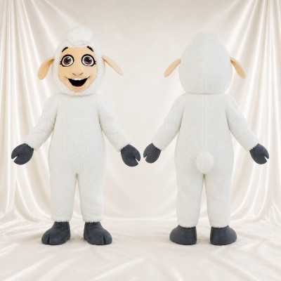 Soft Fleece Sheep Mascot Costume Full Body for Adults Food Events